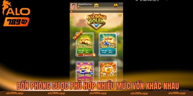 Bốn phòng cược phù hợp nhiều mức vốn khác nhau