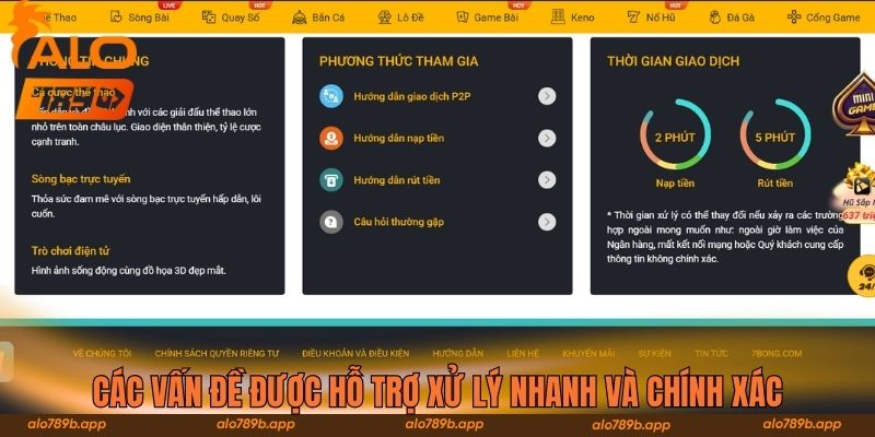 Các vấn đề được hỗ trợ xử lý nhanh và chính xác