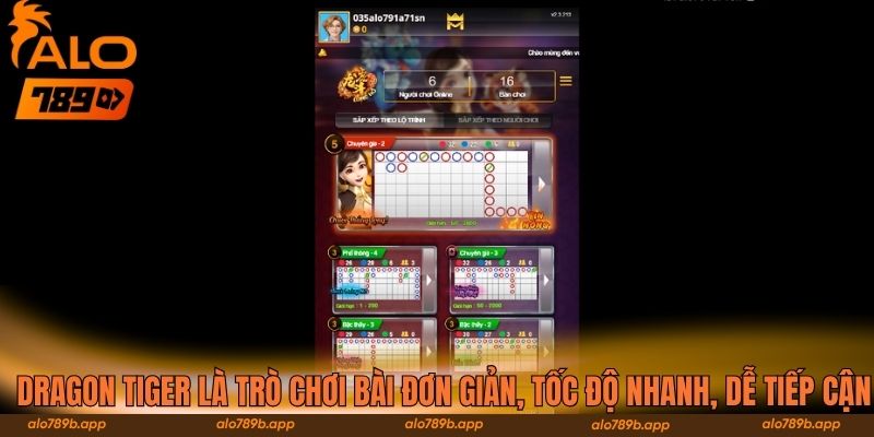 Dragon Tiger là trò chơi bài đơn giản, tốc độ nhanh, dễ tiếp cận