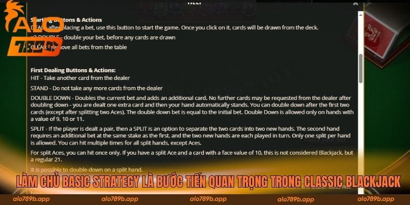 Làm chủ Basic Strategy là bước tiến quan trọng trong Classic Blackjack