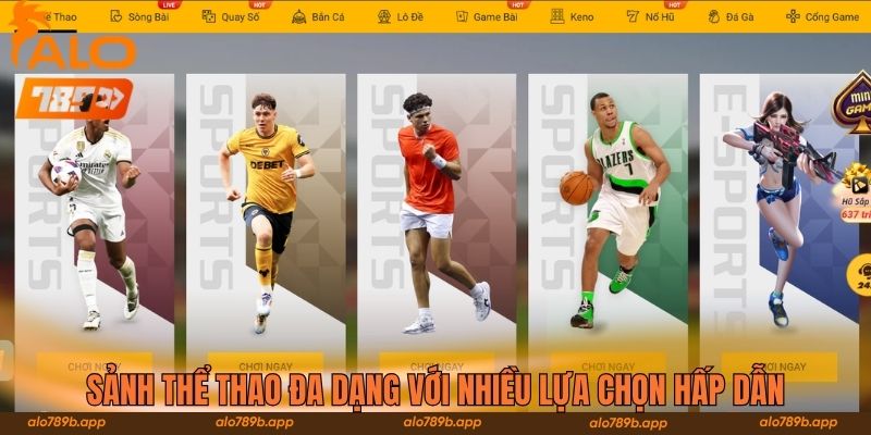 Sảnh thể thao đa dạng với nhiều lựa chọn hấp dẫn