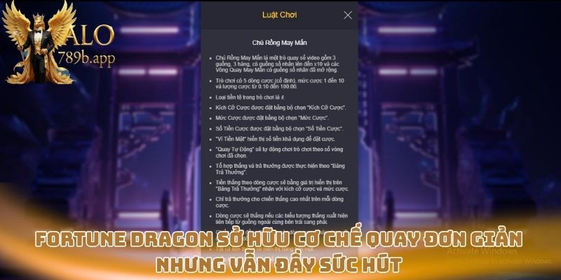 Fortune Dragon sở hữu cơ chế quay đơn giản nhưng vẫn đầy sức hút
