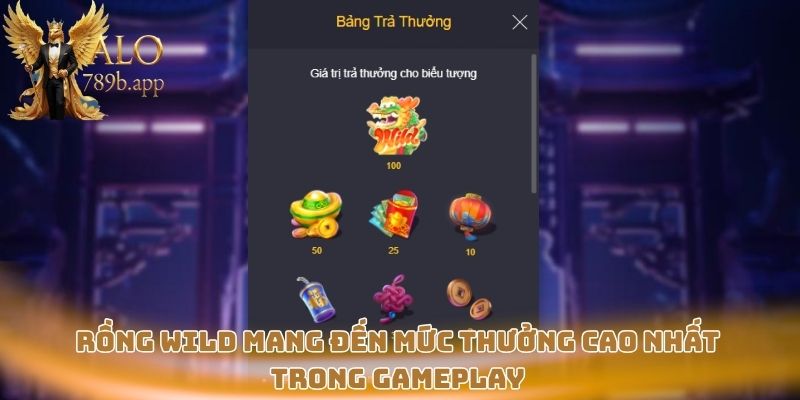 Rồng Wild mang đến mức thưởng cao nhất trong gameplay